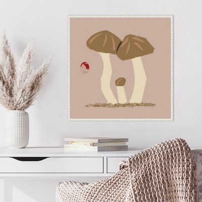 Beaded Frame Mushroom Family Canvas Wall Art