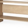 HomeRoots 76" Natural and Brown Solid Wood Sled Console Table With Two Shelves - 4 of 4