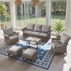 Belord 6 Pieces Patio Furniture Set, All Weather Brown Wicker Outdoor Conversation Set with Patio Chairs Set of 2, Furniture Sofa Set for Balcony - 2 of 4