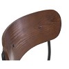 Nordlys | Set of 2 Bar Stools with Wooden Back and Gray Fabric, Modern Design Style ,Upholstery , Dining Room - 3 of 4