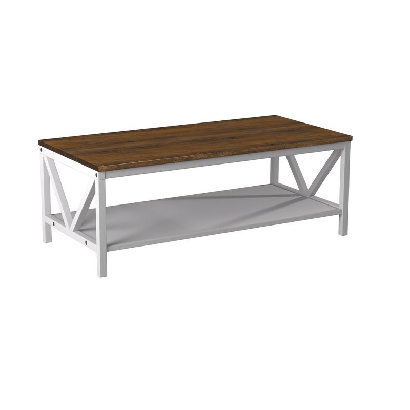 48" Two-Tone Distressed Wood Transitional Coffee Table - Saracina Home, 1 of 22