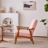 KTMBDW Mid-Century Accent Chair Modern Retro Leisure, Solid Wood Frame Upholstered Teddy Fleece Fabric Single Sofa Armchair for Living Room, Bedroom - 4 of 4