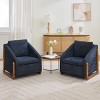 Modern Chenille Fabric Upholstered Accent Arm Chair,Comfy Leisure Wood Side Frame Armchair,Living Room Bedroom Reading Chair-Coolbibila - 2 of 4