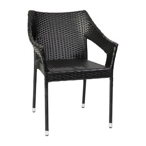 Emma and Oliver All-Weather Indoor/Outdoor Stacking Patio Dining Chairs with Steel Frame and Weather Resistant PE Rattan - 1 of 4