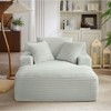 Dolonm 66"Corduroy Leisure Chair, Modern Boneless Compression Sofa Bed, Cushioned Lounge Chair, Deep Seat with Armrests, No Assembly, Living Room - 2 of 4