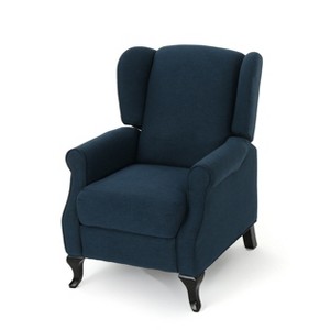 Deirdre Traditional Winged Recliner Navy Blue - Christopher Knight Home, Blue Blue