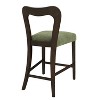 Okak Set of 2 Counter Height Bar Stools for Dining Rooms,Upholstered Heart-Shaped Hollow Back Counter Bar Stools Without Arm - 4 of 4