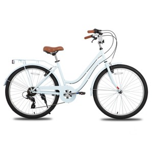 HILAND Breeze 26 Inch Women’s Cruiser Bike, 7 Speed City Bicycle with Rear Rack, Fenders – Comfortable Urban Commuter - 1 of 4