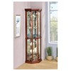 Coaster Appledale Traditional 6 Shelf Corner Curio Cabinet with Glass Doors Medium Brown - image 2 of 4