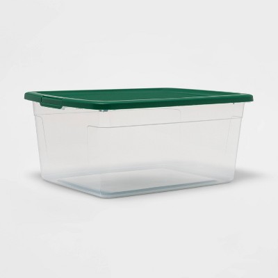 53qt Storage Box Green Lid - Wondershop™