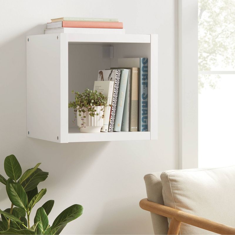 Storage Cube White - Brightroom&#8482;: Modular Shelf Component, MDF Floating Bookcase, Space Saver, 3 of 9