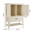Buffet Cabinet, Rattan Sideboard, Storage Cabinet with Door and Drawer, Modern Accent Cabinet - 2 of 4