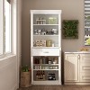 FUFU&GAGA White Wood Storage Cabinet With 4-Shutter Doors Kitchen Pantry - 3 of 4