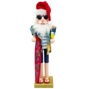 Wizardi Hawaii Santa Wooden Nutcracker F07AM9-3-N02022B : Target