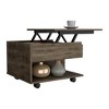 Vynxaria Lift Top Coffee Table ¨C Versatile Dark Brown Table with Casters and Concealed Storage - 3 of 4