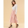 INSPIRE CHIC Women's Party Elastic Waist Metallic Shiny Accordion Pleated Midi Skirt - 4 of 4
