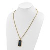 Chisel Stainless Steel Yellow IP-plated with Black Wire Inlay Dog Tag on a 24" Box Chain Necklace - 4 of 4