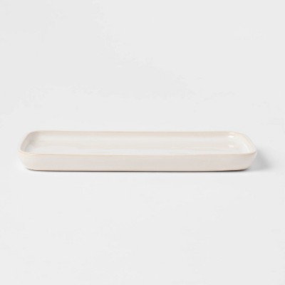 Ribbed Glass Vanity Tray Clear - Threshold™ : Target