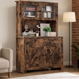 63" Kitchen Pantry Cabinet with Drawers, Hutch Cabinet with Storage, Microwave Stand, Adjustable Shelves,for Dining Room, Living Room - 1 of 4