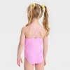 Toddler Girls' Floral Embellished One Piece Swimsuit - Cat & Jack™ Purple - 2 of 3