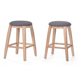 Eunice Barstool (Set of 2) - Charcoal - Christopher Knight Home, Grey