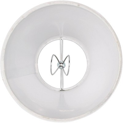 Set of 6 White Linen Empire Lamp Shades