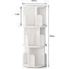 3 Tier Rotating Bookshelf Tower, 360¡ã Spinning Wooden Narrow Bookcase, Kids Adults Vertical Organizer for Bedroom Living Room - 2 of 4