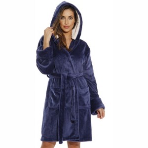 Just Love Womens Velour Solid Robe | Ladies Hooded Bathrobe - 1 of 4