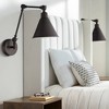 360 Lighting Wray Modern Wall Lamps Set of 2 Bronze Hardwire 6" Light Fixture Adjustable Arm Metal Cone Shade for Bedroom Reading Living Room House - 2 of 4