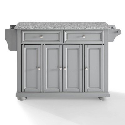 Alexandria Vintage Gray Granite Top Kitchen Island