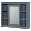 NicBex 35" x 28" Wall Mounted Bathroom Storage Cabinet with Mirror, Modern Medicine Cabinet with 6 Open Shelves for Bathroom, Blue - 3 of 4