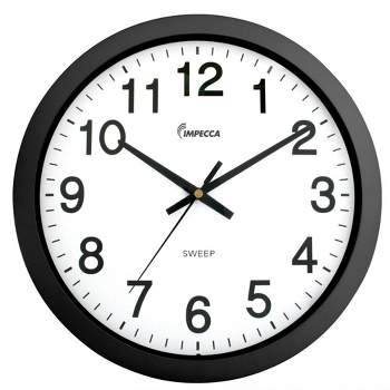 Impecca 10" Quiet Movement Wall Clock - BLACK