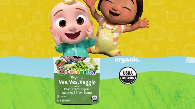 Sprout Foods Cocomelon Organic Stage 3 Veggie Baby Snacks Pouch - 3.5oz, 2 of 6, play video