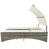 Rattan Daybed With Adjustable Backrest,Shelter Roof,Storage Box And 2 Cup Holders,Lounge Near Me,Lounge Chaise- Maison Boucle - 3 of 4