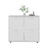 Vynxaria Modern Shoe Rack, 4-Door, 4-Shelf, White, H 38" x W 43.3" x D 11.8" - 4 of 4