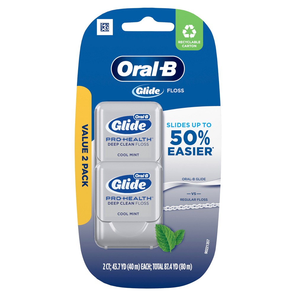 Photos - Toothpaste / Mouthwash Oral-B Glide Pro-Health Deep Clean Dental Floss, Cool Mint - 2pk 