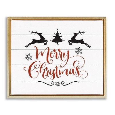 Stupell Industries Merry Christmas with Reindeer, 31" x 25"