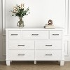Dresser for Bedroom with 7 Drawers, 51.1" Farmhouse Chest of Drawers Closet with Metal Handle, Wooden Dresser Organizer, for Bedroom, Living Room - 3 of 4