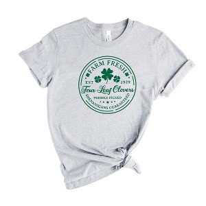 Simply Sage Market Women's Farm Fresh Four Leaf Clovers St. Patrick's Day  Short Sleeve Graphic Tee - 1 of 3