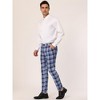 Lars Amadeus Men's Casual Slim Fit Plaid Pattern Checked Business Trousers - image 4 of 4