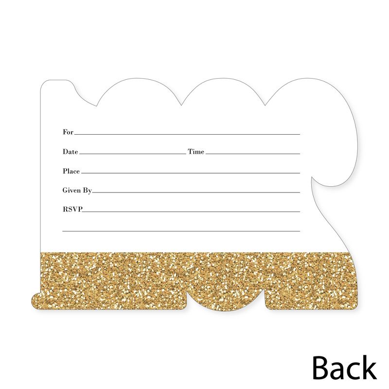 Big Dot of Happiness Gold 2024 Graduation Party Invitations - Shaped Fill-In Invite Cards with Envelopes - Set of 12, 5 of 8