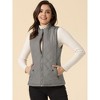 Allegra K Women's Stand Collar Lightweight Gilet Quilted Zip Vest - 3 of 4