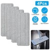 NewHome "4Pcs Microfiber Mop Pads Reusable Machine Washable Flat Mop Replacement Heads 15.35x4.92in for Wet Dry Floor Cleaning"Grey - 3 of 4