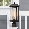 LNC 18.1" Square Cage Modern Outdoor Post Uplight Lamp Matte Black: Weather-Resistant, Steel Construction, Clear Glass - 4 of 4