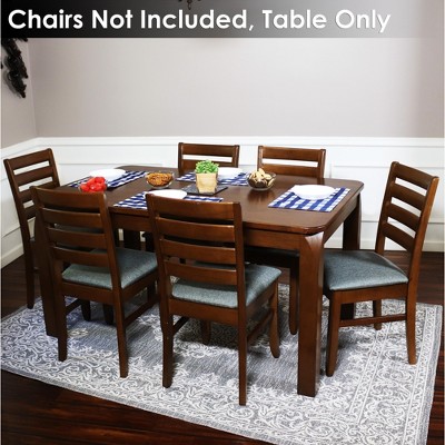 Dorian 62" Dark Walnut Solid Rubberwood Mid-Century Modern Dining Table