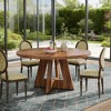 ORRD 47 Inch Round Dining Table for 4-6, Wood Pedestal Table with Walnut Finish for Kitchen and Small Space，Walnut - 4 of 4