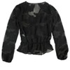 bar III Womens Burnout Peplum Blouse, Black, Medium - 2 of 2