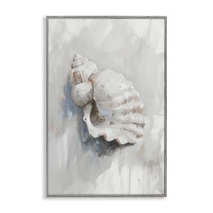 Stupell Industries Neutral Curved Seashell Black Framed Giclee Art - 1 of 4
