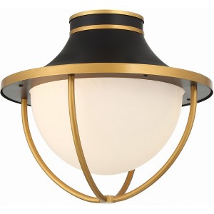 Crystorama Lighting Atlas 2 - Light Semi-Flush Mount in  Matte Black/Textured Gold - 1 of 4
