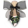 Allegra K Women's Pointed Toe Floral Printed Lace Bow Strap Stiletto Heels Mules - 4 of 4